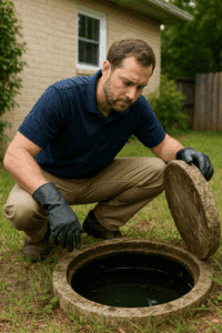 Septic testing at a Gatlinburg TN home inspection