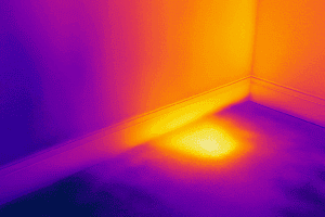 Thermal image revealing hidden water leak in Sevierville, TN home.